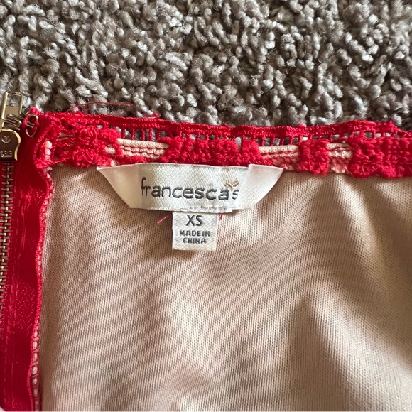 Francescas Red Cocktails Mini Red Off the shoulders Lace Dress Size XS - Picture 9 of 9